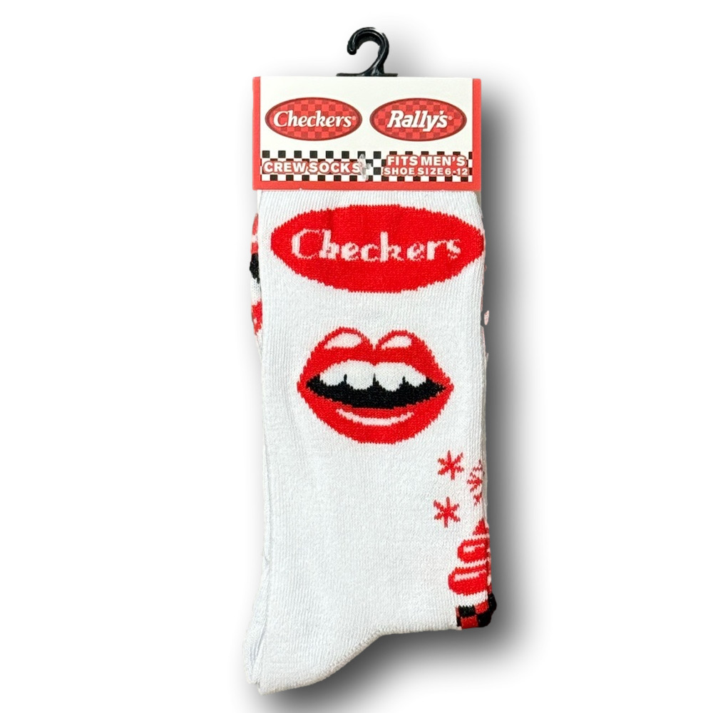 3/$20 Checkers & Rally's Fast Food Funny Novelty Crew Socks - NWT